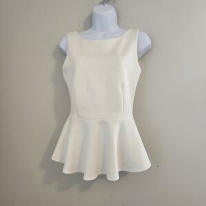 Bisou Bisou Cream Peplum Blouse